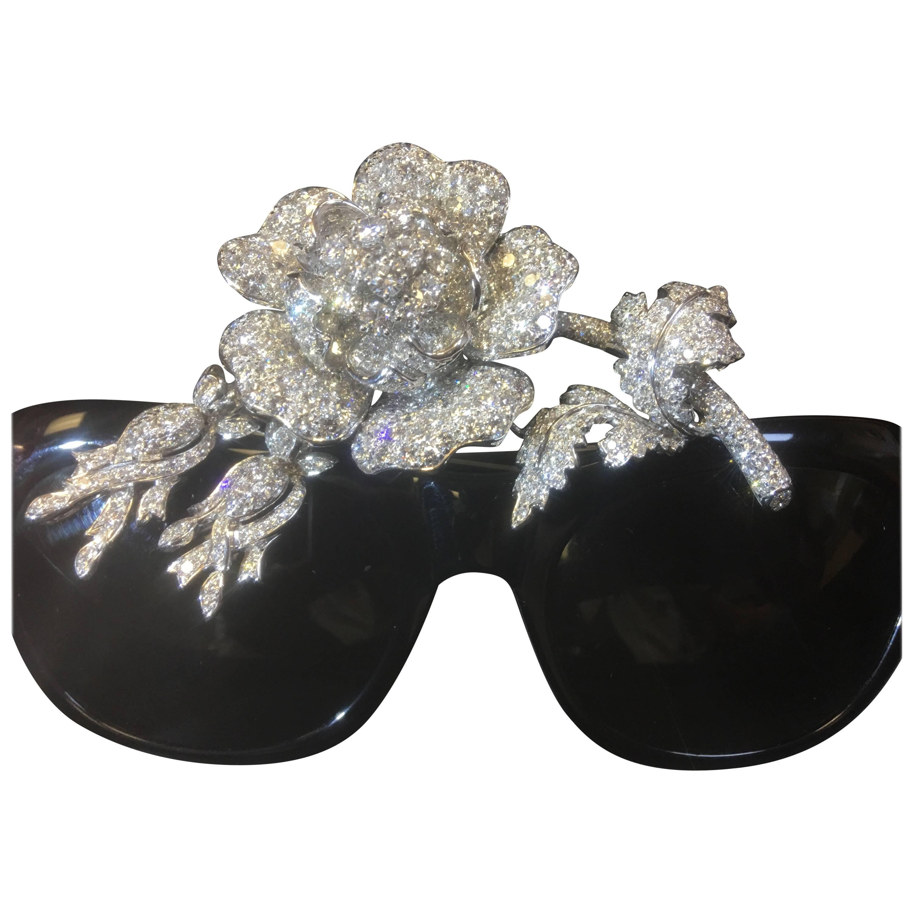 STACY ENGMAN ART ROYALTY - 15 Carat Diamond Blooms Sunglasses-Tiara For Sale