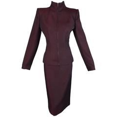 F/W 1998 "Joan" Alexander McQueen Oxblood Red Structured Jacket Skirt Suit