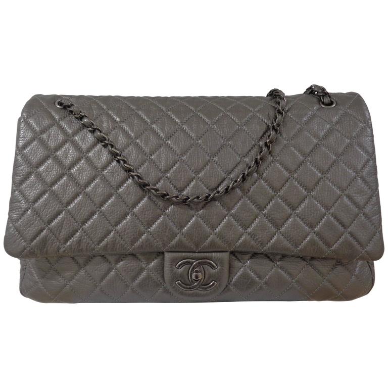 Chanel Silver Maxi Extra Large Shoulder Bag at 1stDibs chanel silver