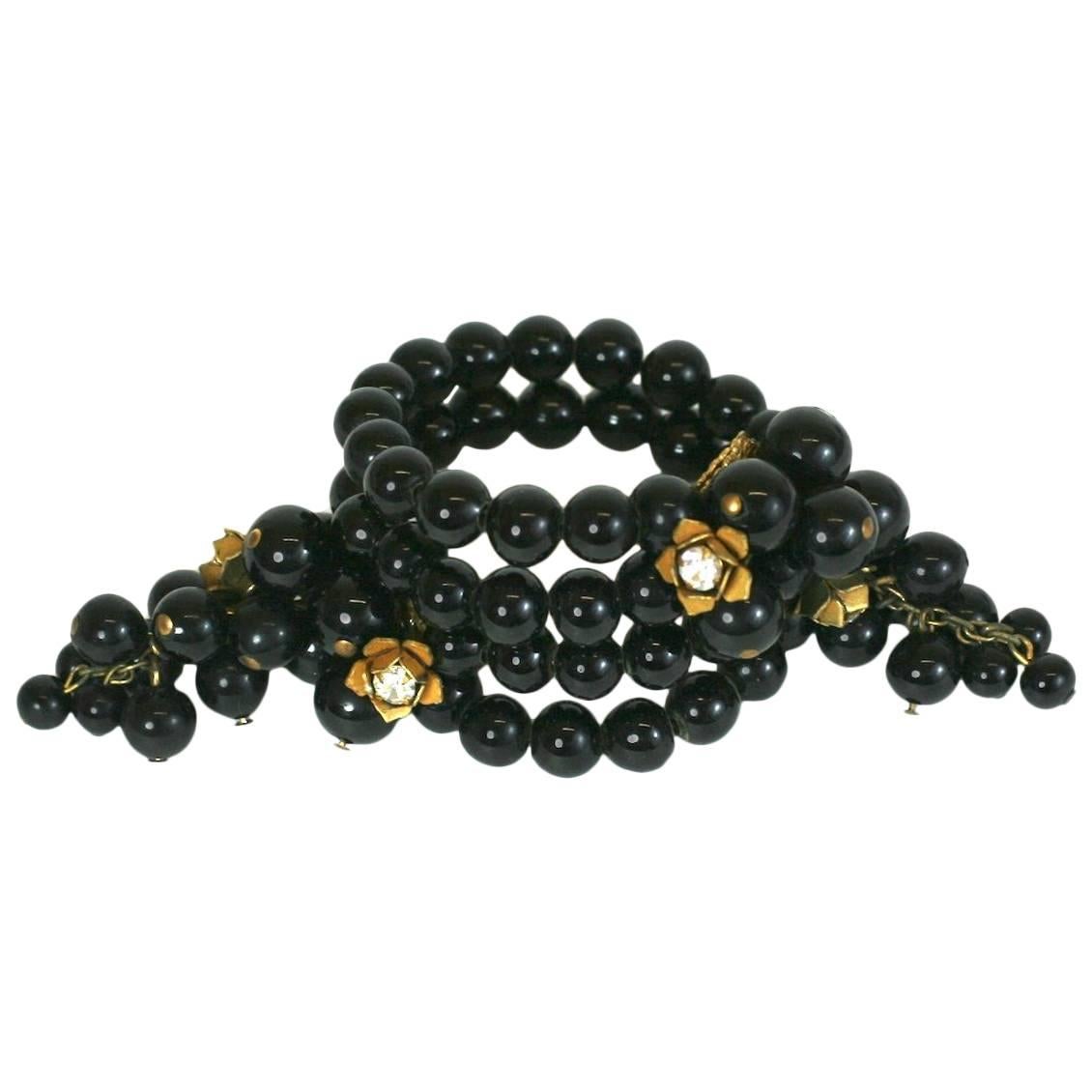 Miriam Haskell Bracelet portefeuille jais en vente