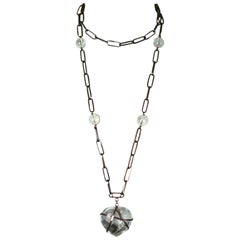 Yves Saint Laurent Rock Crystal Heart Necklace