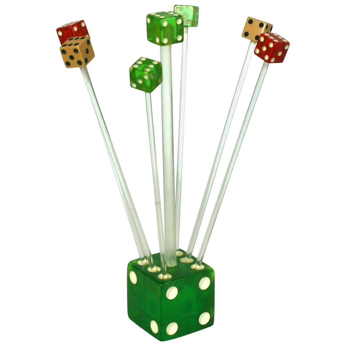 Charming Art Deco Bakelite Dice Cocktail Set