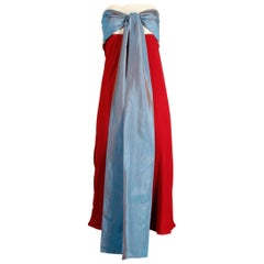 Jean Paul Gaultier Vintage Color Block Strapless Dress with Silk Tie, 1990s 