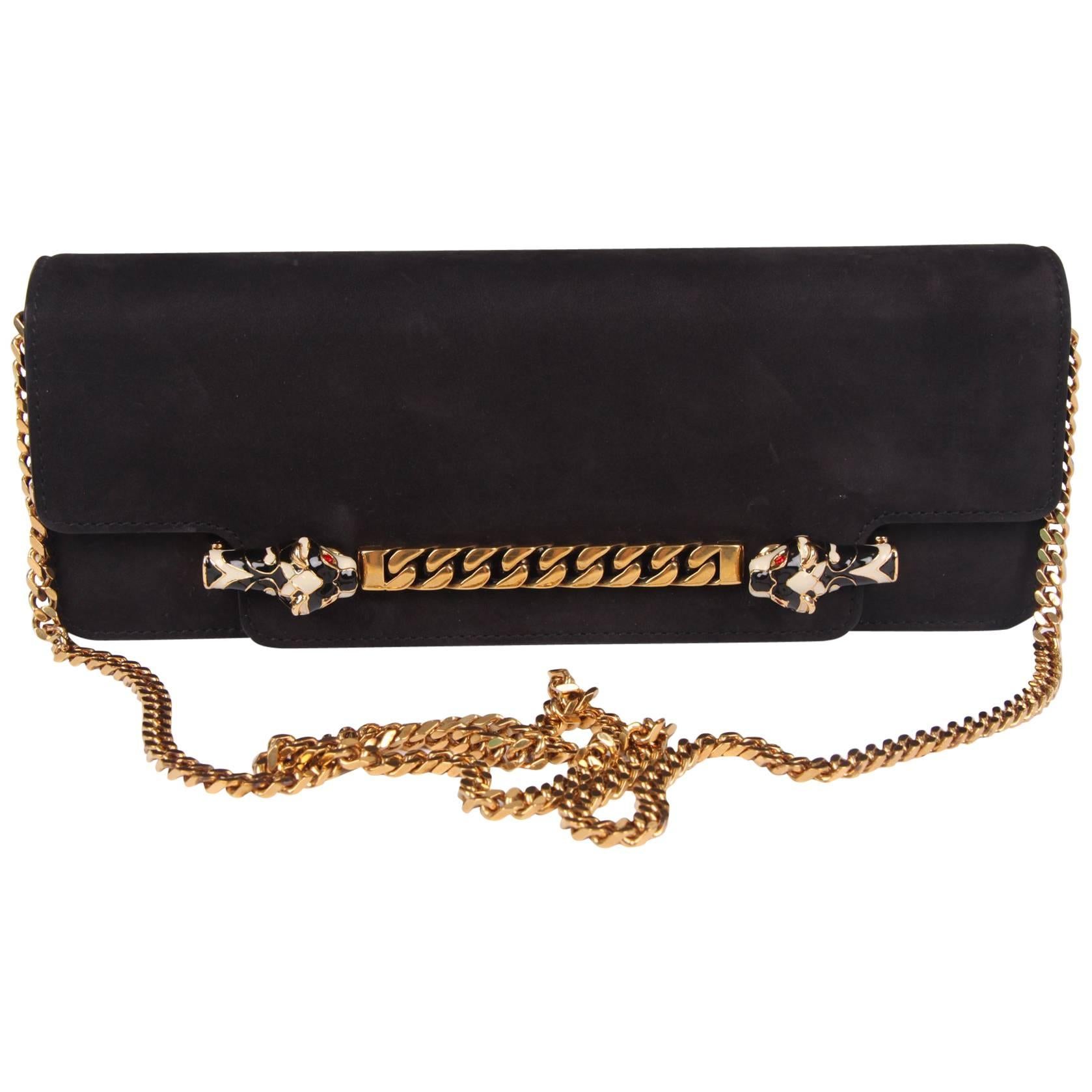 Gucci Tigrette Evening Bag Clutch - black nubuck 2012