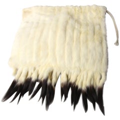Vintage 1920s White Ermine Fur Muff Handbag 