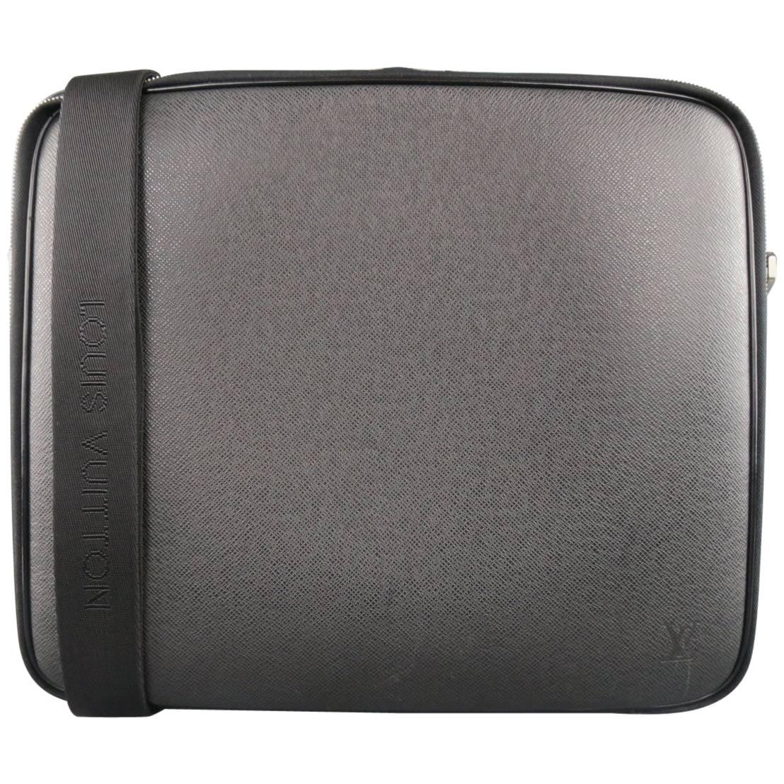 LOUIS VUITTON Briefcase - Black Leather ODESSA ARDOISE Computer LV Bag