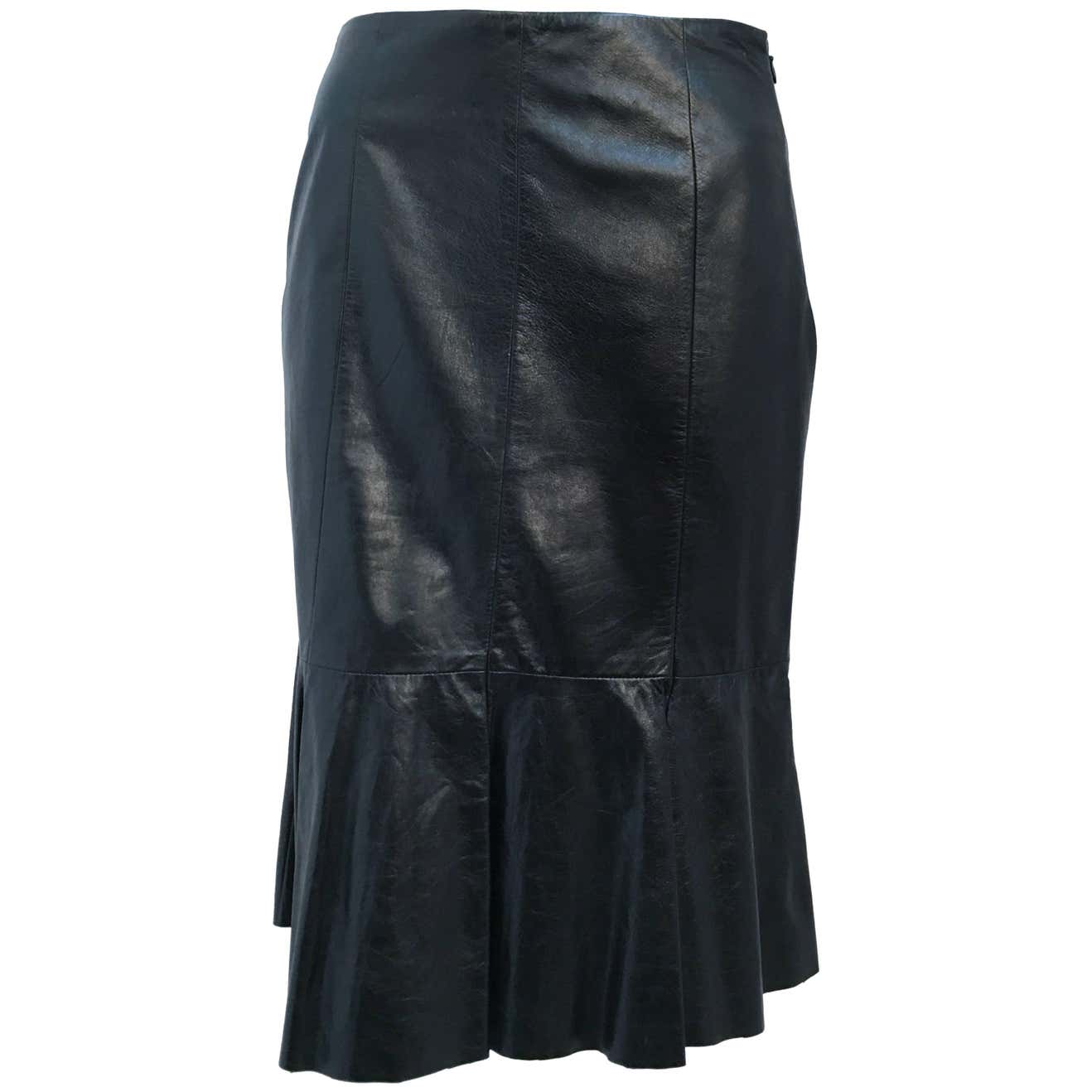 80s Olivier Theyskens Leather Skirt For Sale at 1stDibs | leather skirt 80s