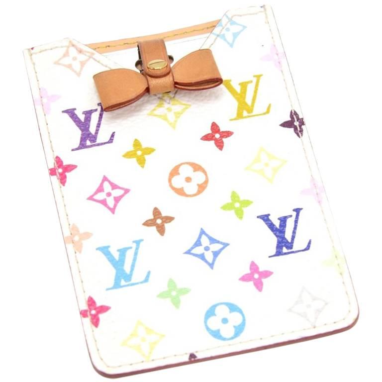 Louis Vuitton White Multicolor Monogram Leather Compact Mirror - 2003 Limited  For Sale