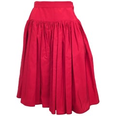 Retro 80s Valentino Night Red Ruffled Skirt