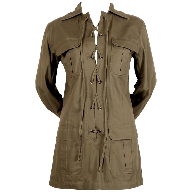 Yves Saint Laurent "Saharienne" khaki safari tunic at 1stDibs