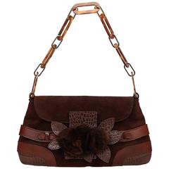 Valentino Brown Suede Shoulder Bag 1