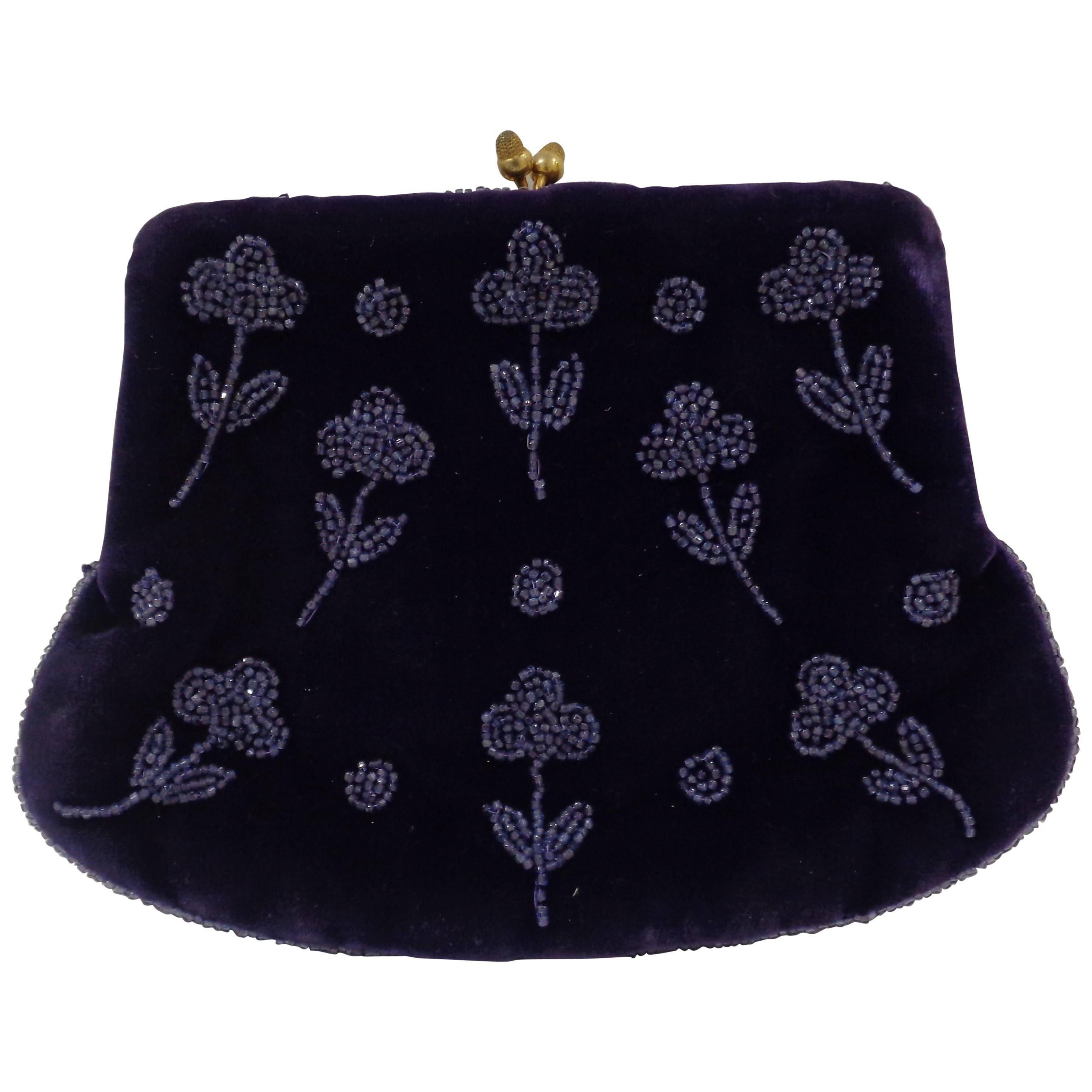 Gucci purple velvet vintage bag