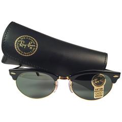 New Vintage Ray Ban B&L Clubmaster Gold Oval G15 Lenses Sunglasses USA