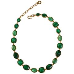 Exclusively for Isabelle K - Goossens Paris Emerald Rock Crystal Necklace