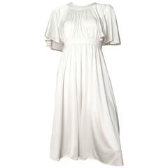 Pierre Cardin White Jersey Dress with Pockets Size 4.