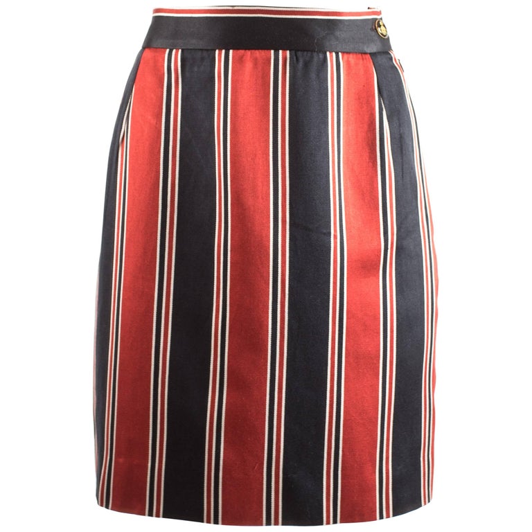 Vivienne Westwood Spring-Summer 1996 striped satin pencil skirt at 1stDibs