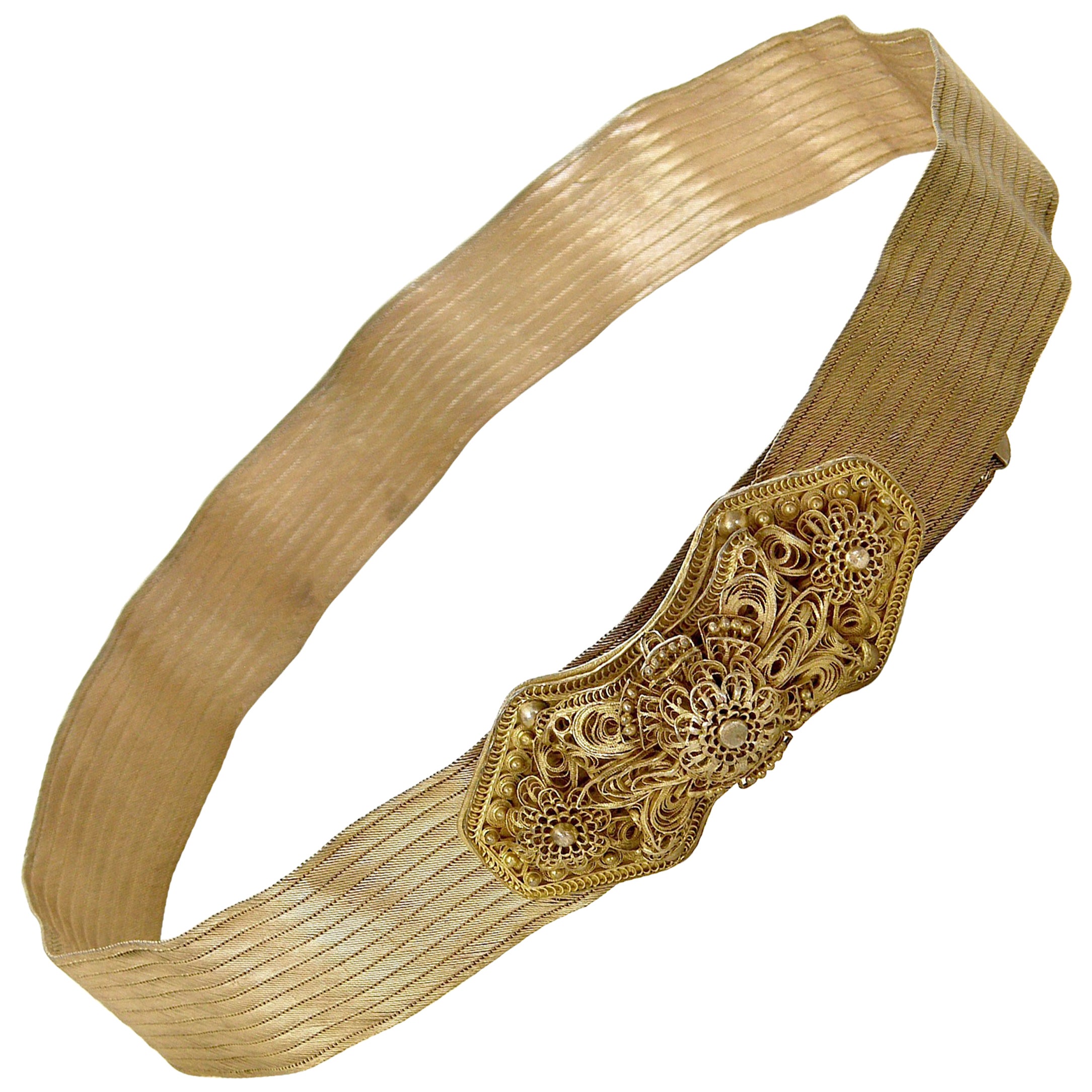 Gold Buckle Stretch Belt