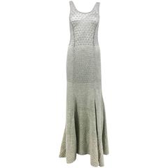 Missoni Grey Cashmere and Silver Lurex Gown For Sale at 1stDibs