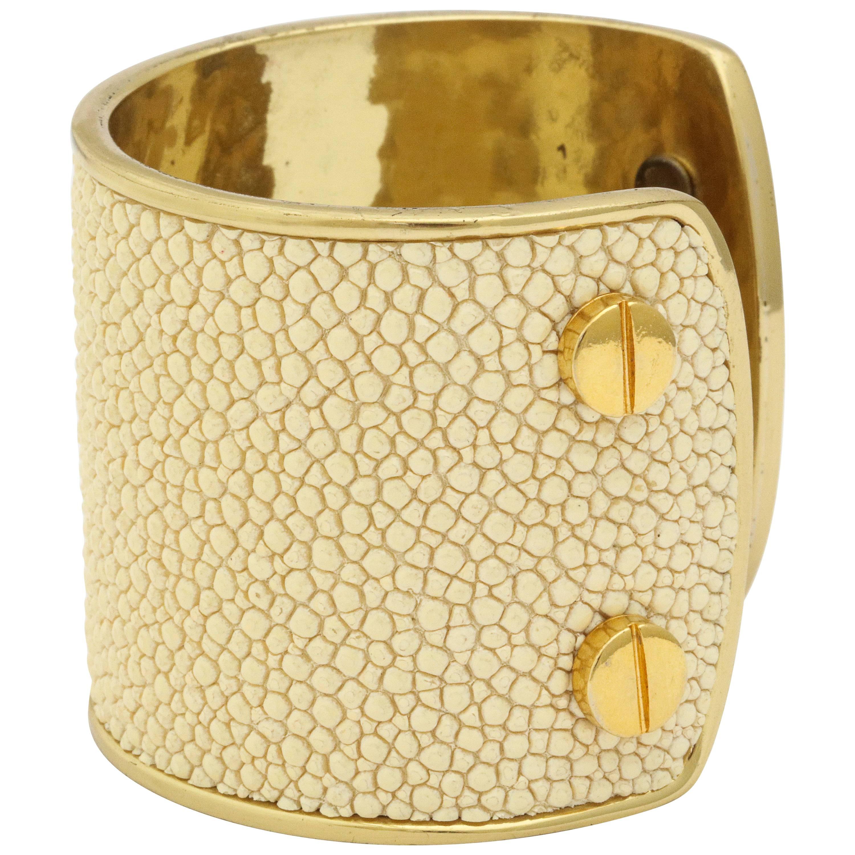 Taylor and Tessier Faux Shagreen Cuff 