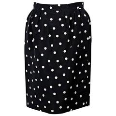 Black & White Vintage Chanel Polka Dot Skirt