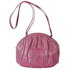 Magenta Judith Leiber Embossed Shoulder Bag 11
