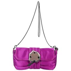 Magenta Lanvin Silk Shoulder Bag 11