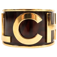 Chanel 1988 black and gold bangle bracelet