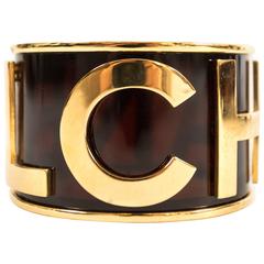 Chanel 1988 black and gold bangle bracelet 12