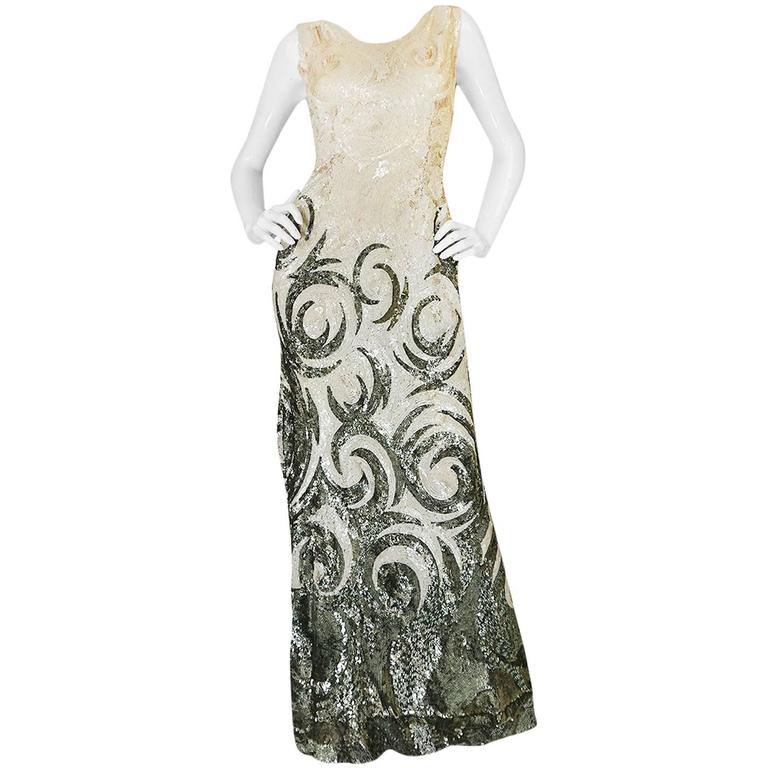Sequin Gold Long 1920s Dress