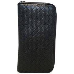 Bottega Veneta Woven Black Leather Zipper Wallet 10