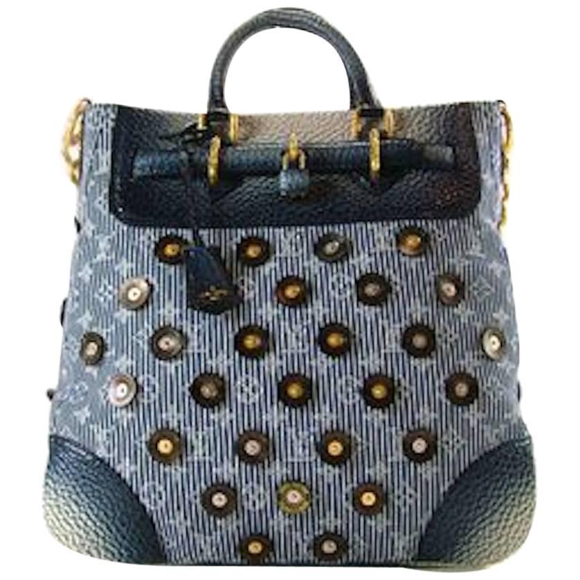 Louis Vuitton Limited Edition Blue Top Handle Satchel Tote Shoulder Bag in Box