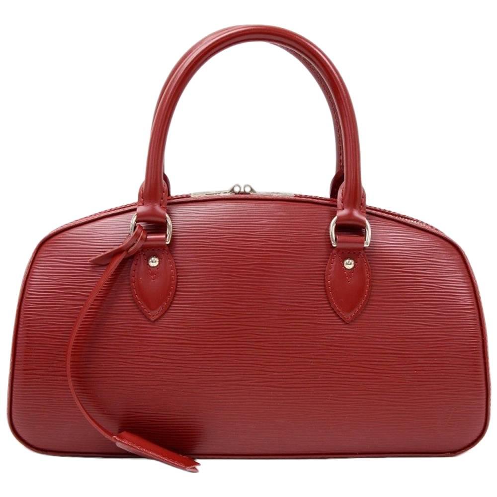 Louis Vuitton Jasmin Red Epi Leather Silver Tone Hardware Hand Bag