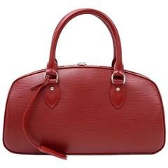 Louis Vuitton Jasmin Red Epi Leather Silver Tone Hardware Hand Bag 11