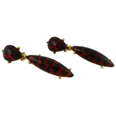 Yves Saint Laurent YSL Vintage baumelnde Ohrringe mit Leopardenmuster