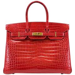 Hermes 35cm Crocodile Braise Birkin 4
