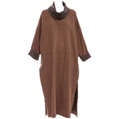 Issey Miyake Plantation Striped Woven Cotton Double Layered Dress, Circa 1980's