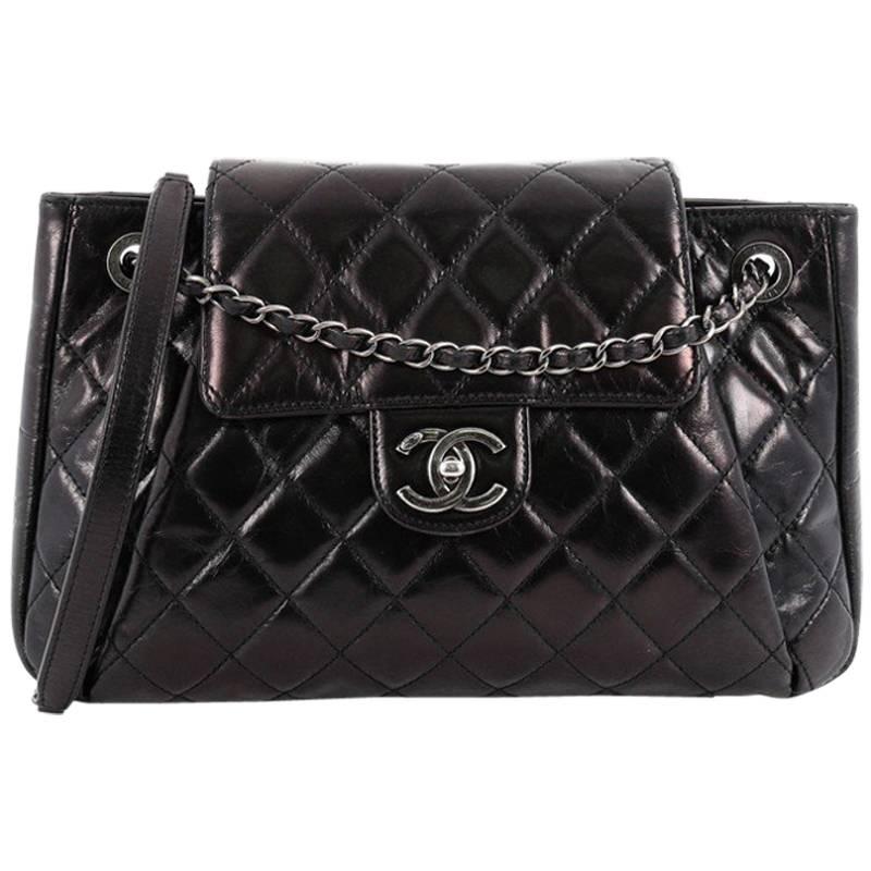 Chanel Seoul Glazed Calfskin Large Accordion Flap Bag 