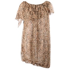YVES SAINT LAURENT Resort 2010 YSL Abstract Print Silk Chiffon Tunic Top Dress 1