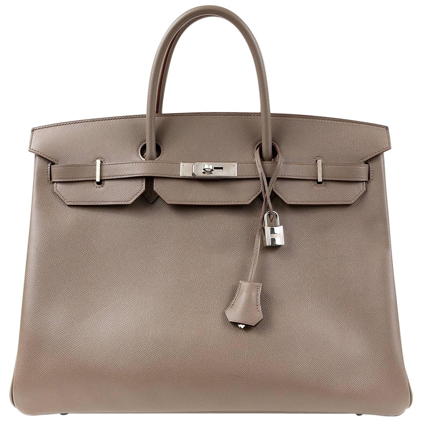 Hermès Etain Epsom 40 cm Birkin Bag PHW