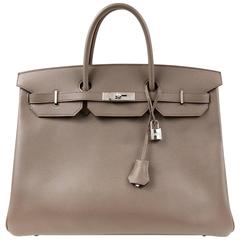 Hermès Etain Epsom 40 cm Birkin Bag PHW