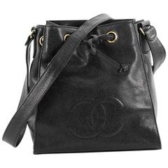 Chanel Vintage CC Drawstring Bucket Bag Caviar Small