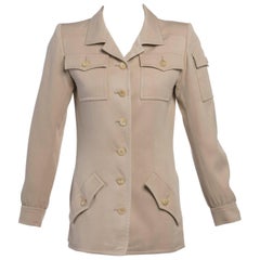 Vintage Yves Saint Laurent Silk Safari Tunic Top 4