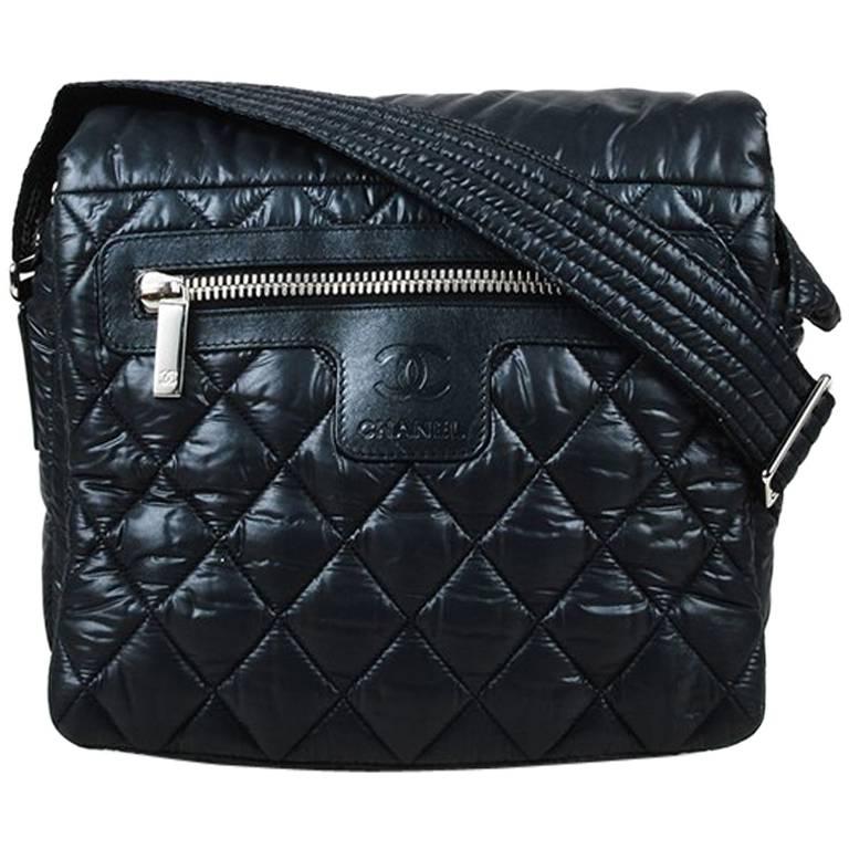 Chanel Black Quilted Nylon Small "Coco Cocoon" Messenger Bag For Sale