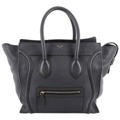 Celine Luggage Handbag Grainy Leather Mini 10