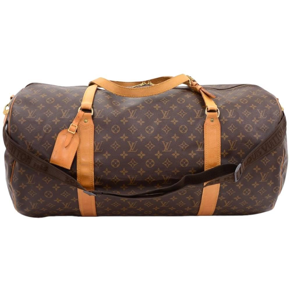 Vintage Louis Vuitton Sac Polochon 60 Monogram Canvas Large Duffel Bag + Strap