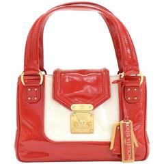 Louis Vuitton Red Sac Bicolore Vernis Leather Hand Bag - 2003 Limited