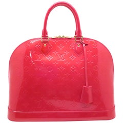 Louis Vuitton Alma GM Peach Red Vernis Handbag