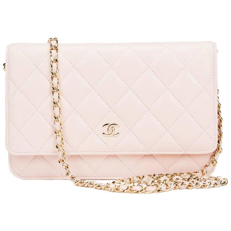 CHANEL Caviar Quilted CC Filigree Wallet On Chain WOC Pink 782308
