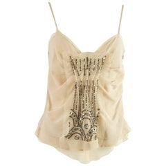 Prada Blush Silk Beaded Top - 42 11