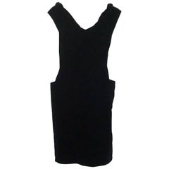 Didier Ludot Black Velvet Dress with Bust Swirls - M - circa 1980's 10
